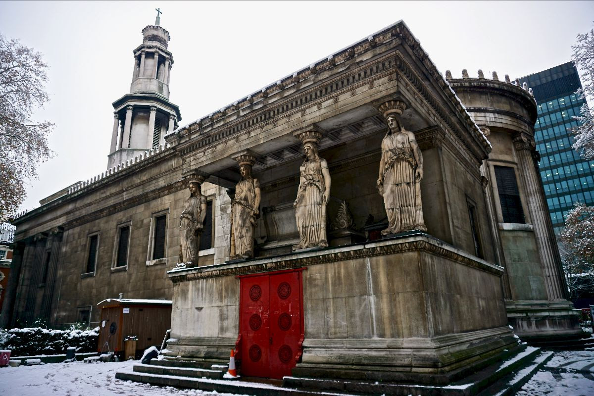 caryatids in snow - compressed